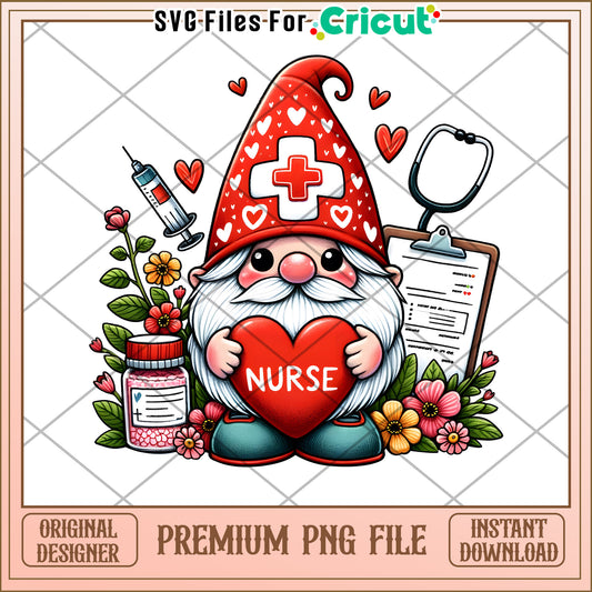 Nurse Gnome PNG Sublimation Design