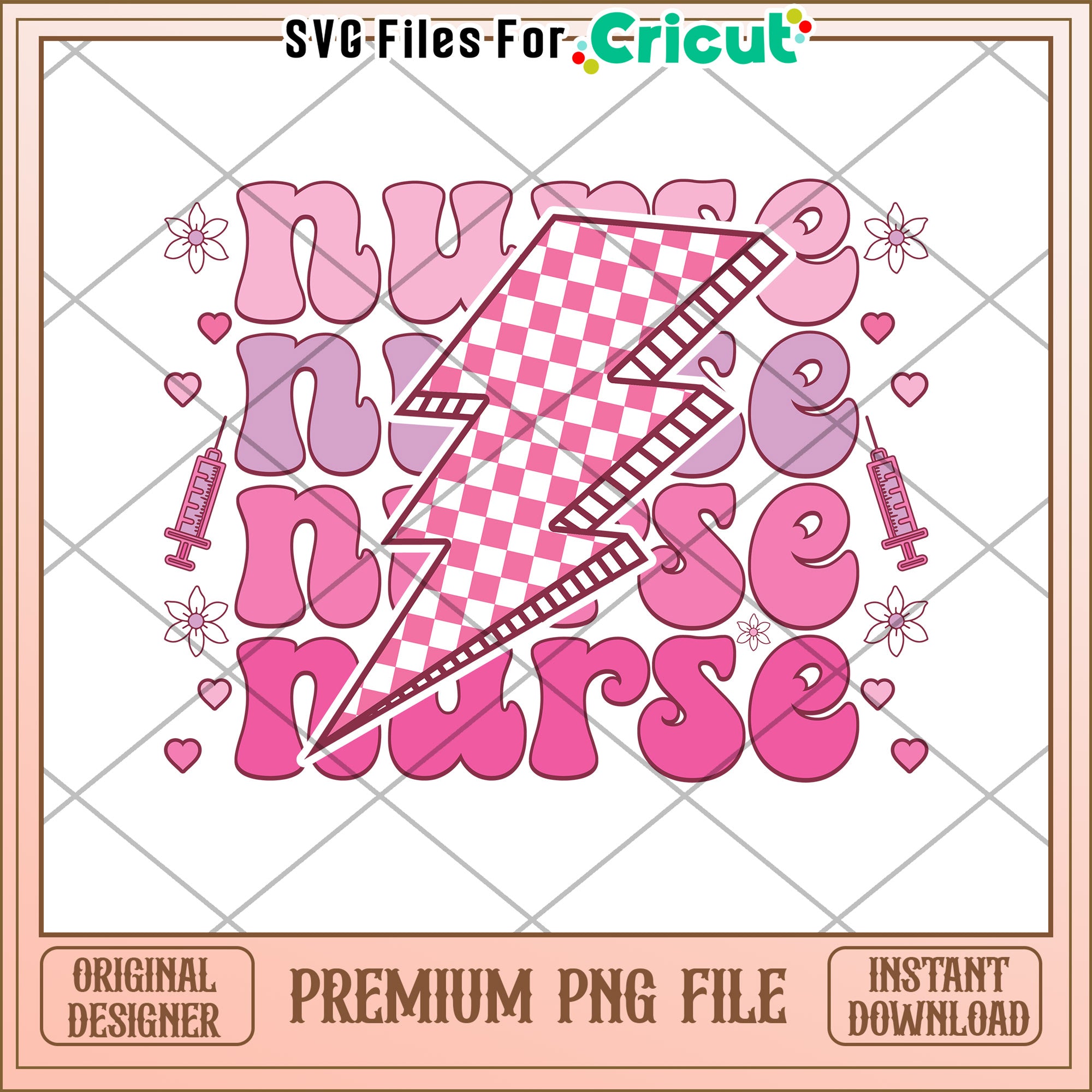Nurse PNG Design Retro Lightning Bolt – svg files for cricut
