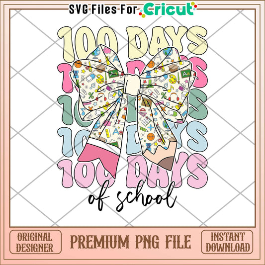 OR 5122024 VTN Retro Coquette Bow Pencil 100 Days Of School 2