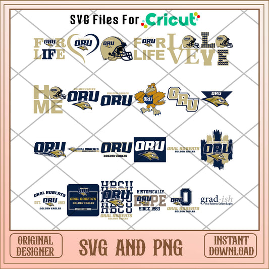 Oral Roberts Golden Eagles ORU svg, Oral Roberts svg bundle, NCAA svg