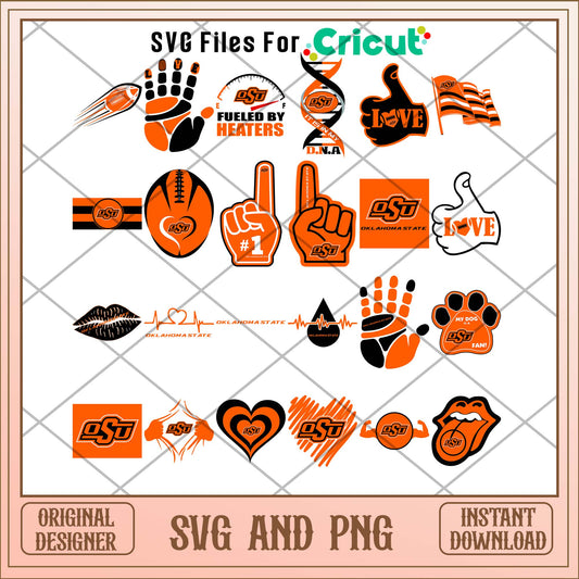 Oklahoma state hand svg, Oklahoma state university svg bundle, NCAA svg