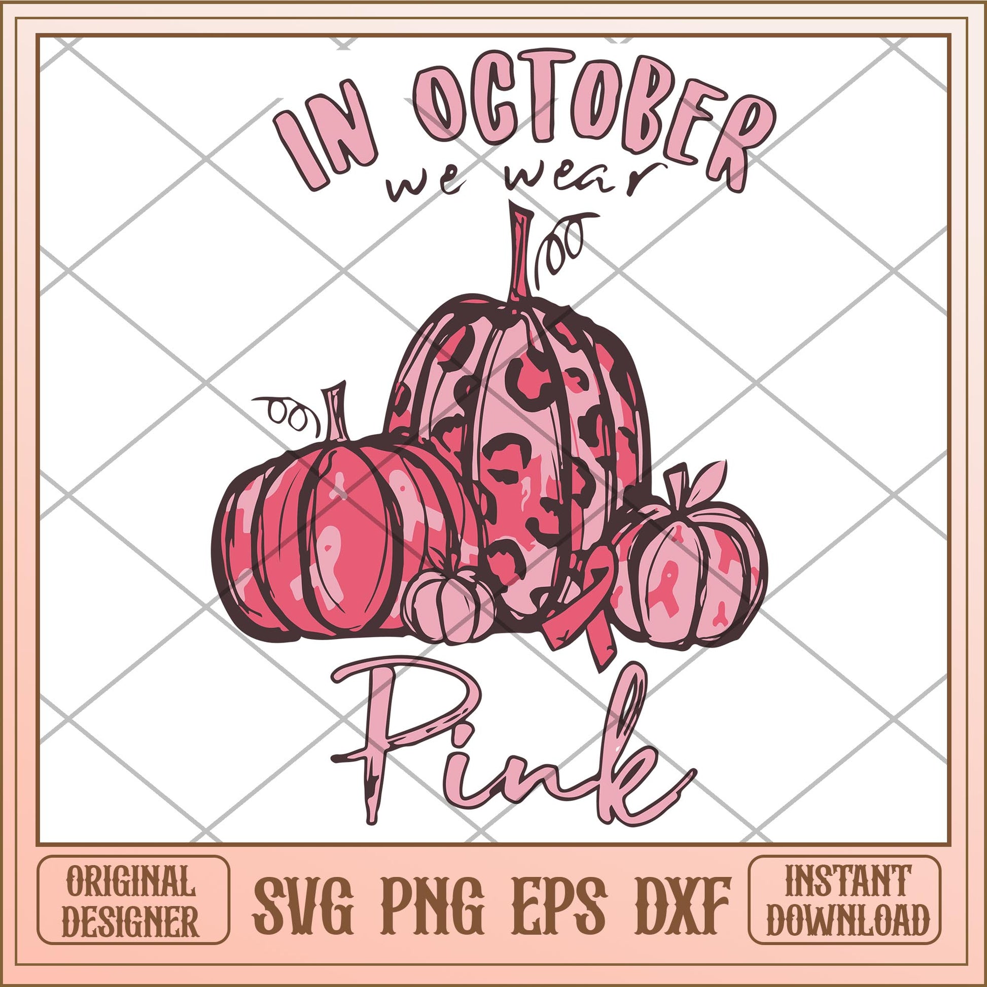October We Wear Pink svg, halloween characters svg, digital download