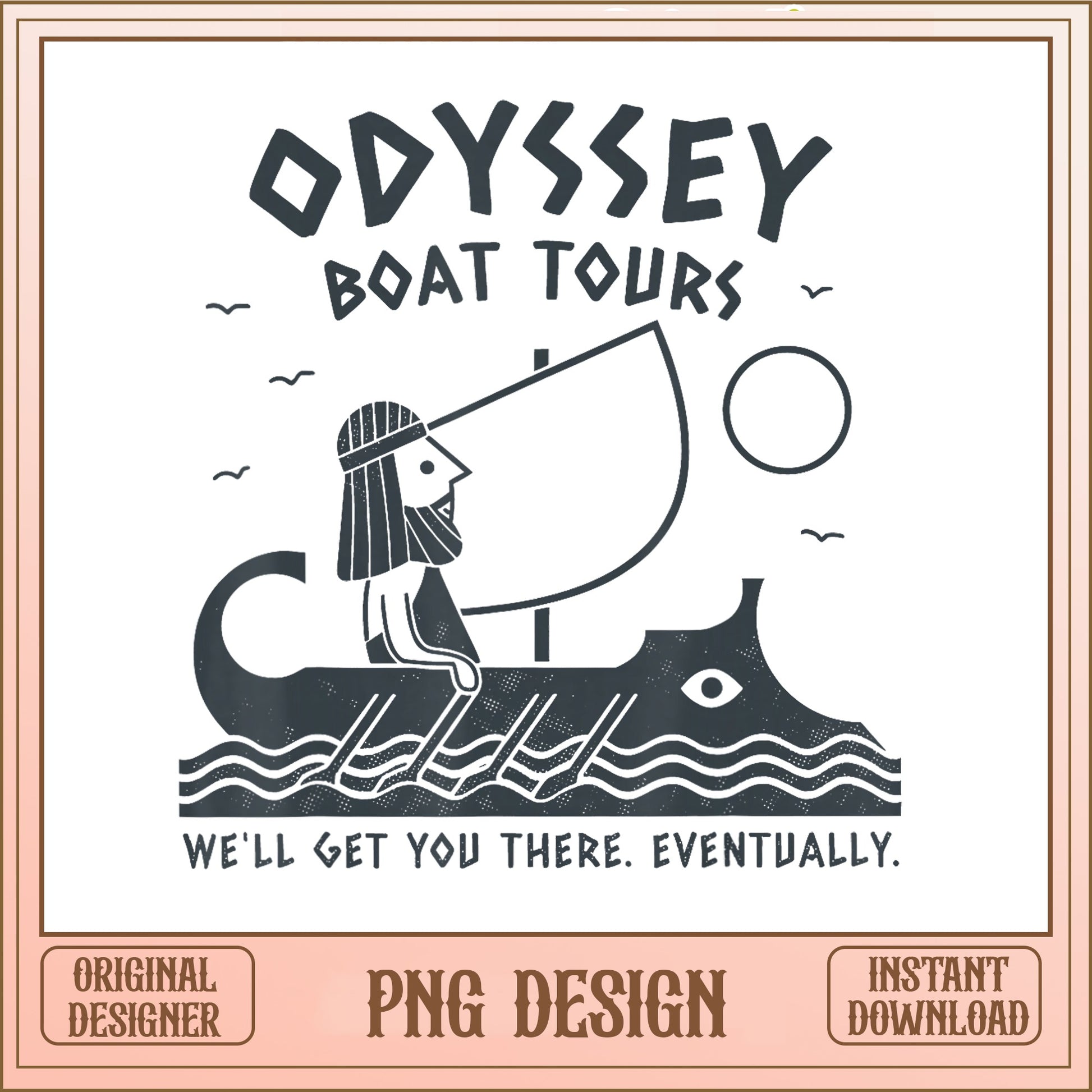 Odyssey Boat Tours PNG, Greek Mythology Shirt, Funny History PNG