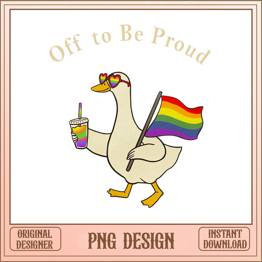 Off To Be Proud Duck PNG, Gay Pride Rainbow Flag PNG, LGBT PNG