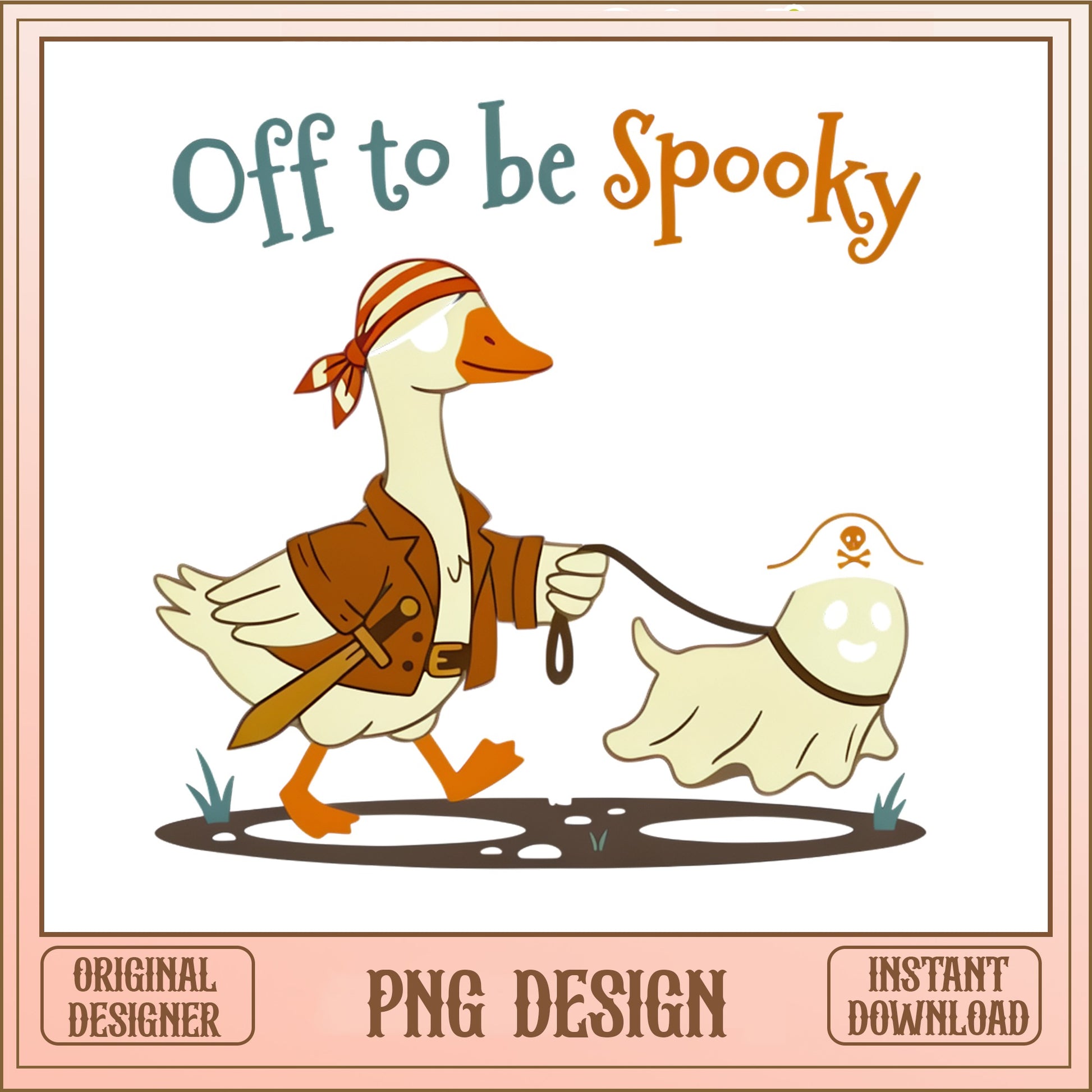 Off To Be Spooky Goose PNG, Halloween Duck PNG, Funny Ghost PNG
