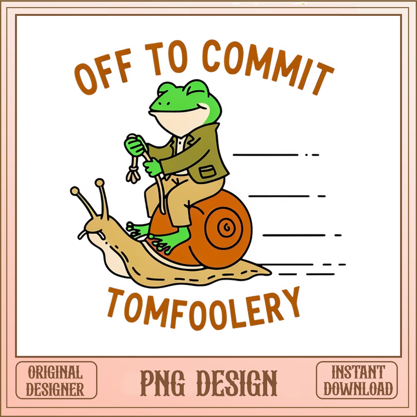 Off To Commit Tomfoolery PNG, Funny Frog Riding Snail, Frog PNG
