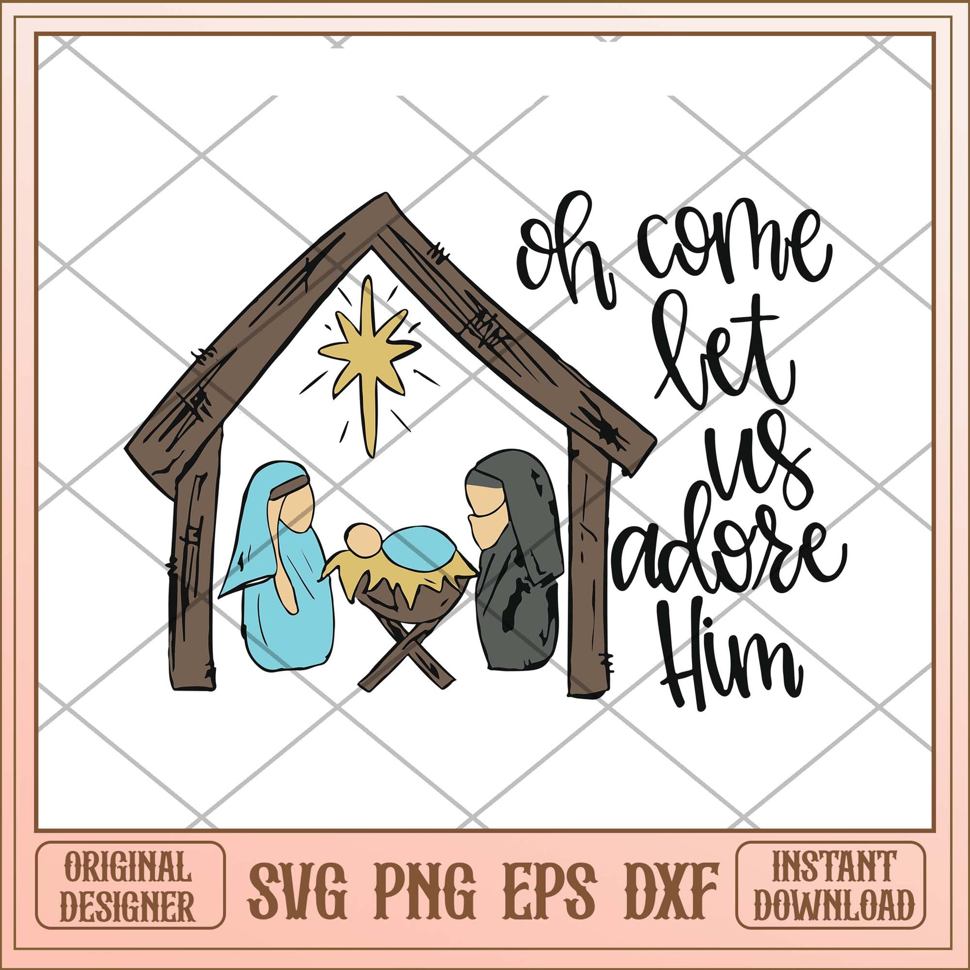 Oh come let us adore him svg, Christmas Jesus birthday svg bundle