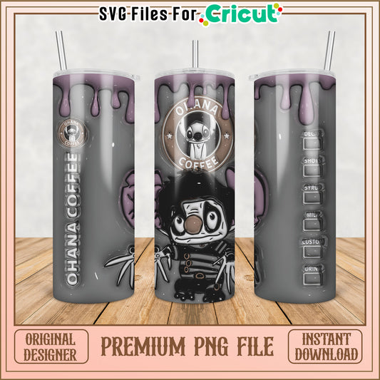 Ohana Coffee Tumbler Design Premium PNG File for Cricut Users
