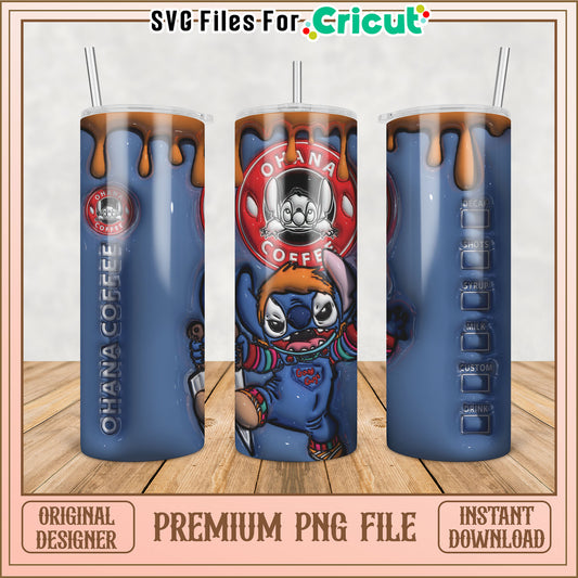 Ohana Coffee Tumbler PNG Download for Cricut Design Projects