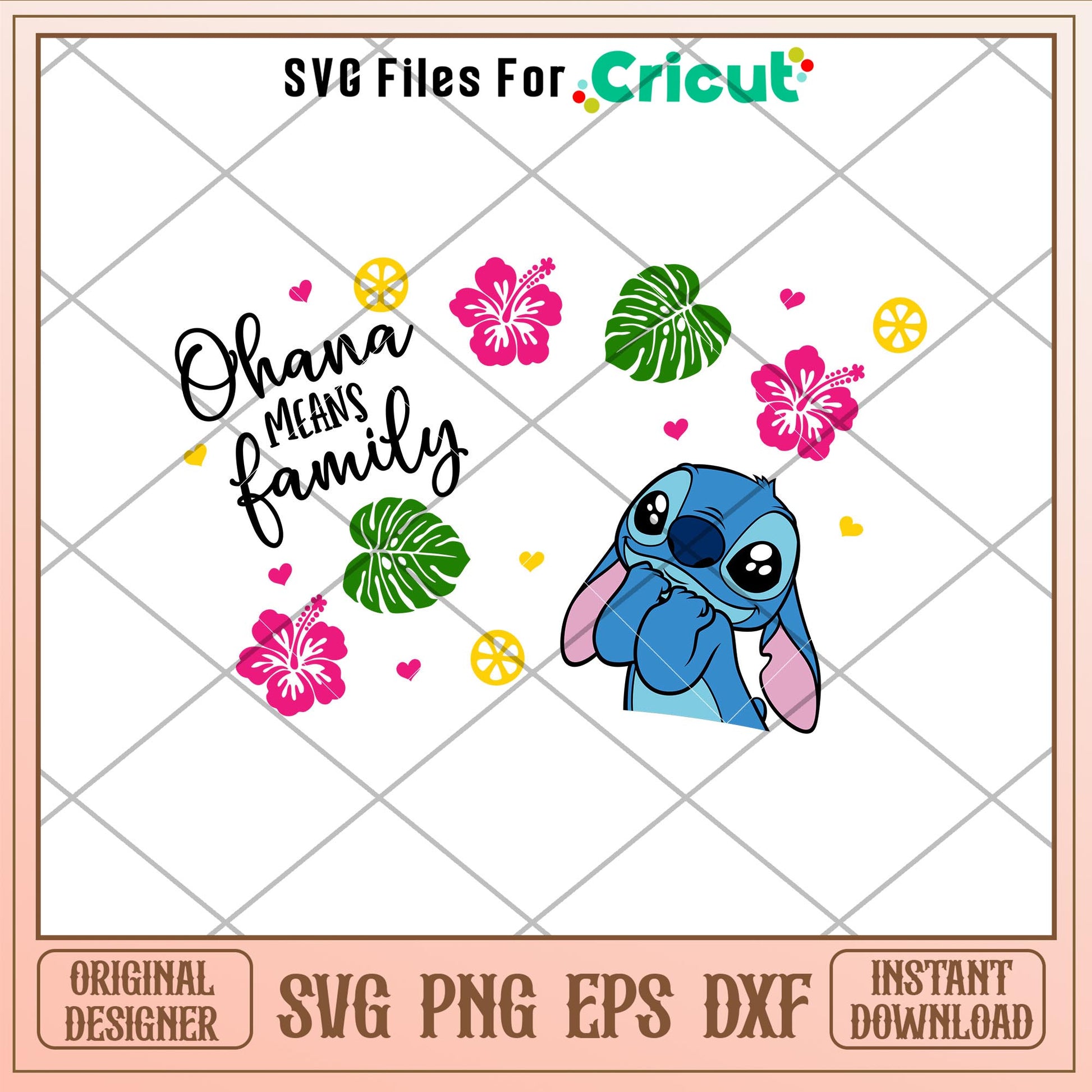 Ohana Means Family Full Wrap, Ohana Means Family Stitch Full Wrap Svg