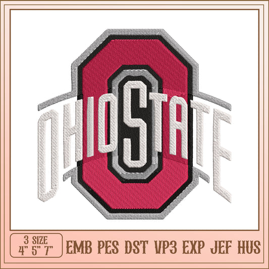 Ohio State Embroidery Design