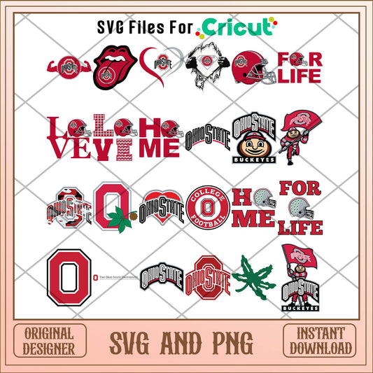 Ohio state svg, Ohio state football svg bundle, NCAA svg