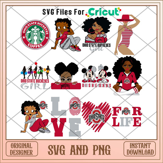Ohio state girl svg, Ohio state football svg bundle, NCAA svg