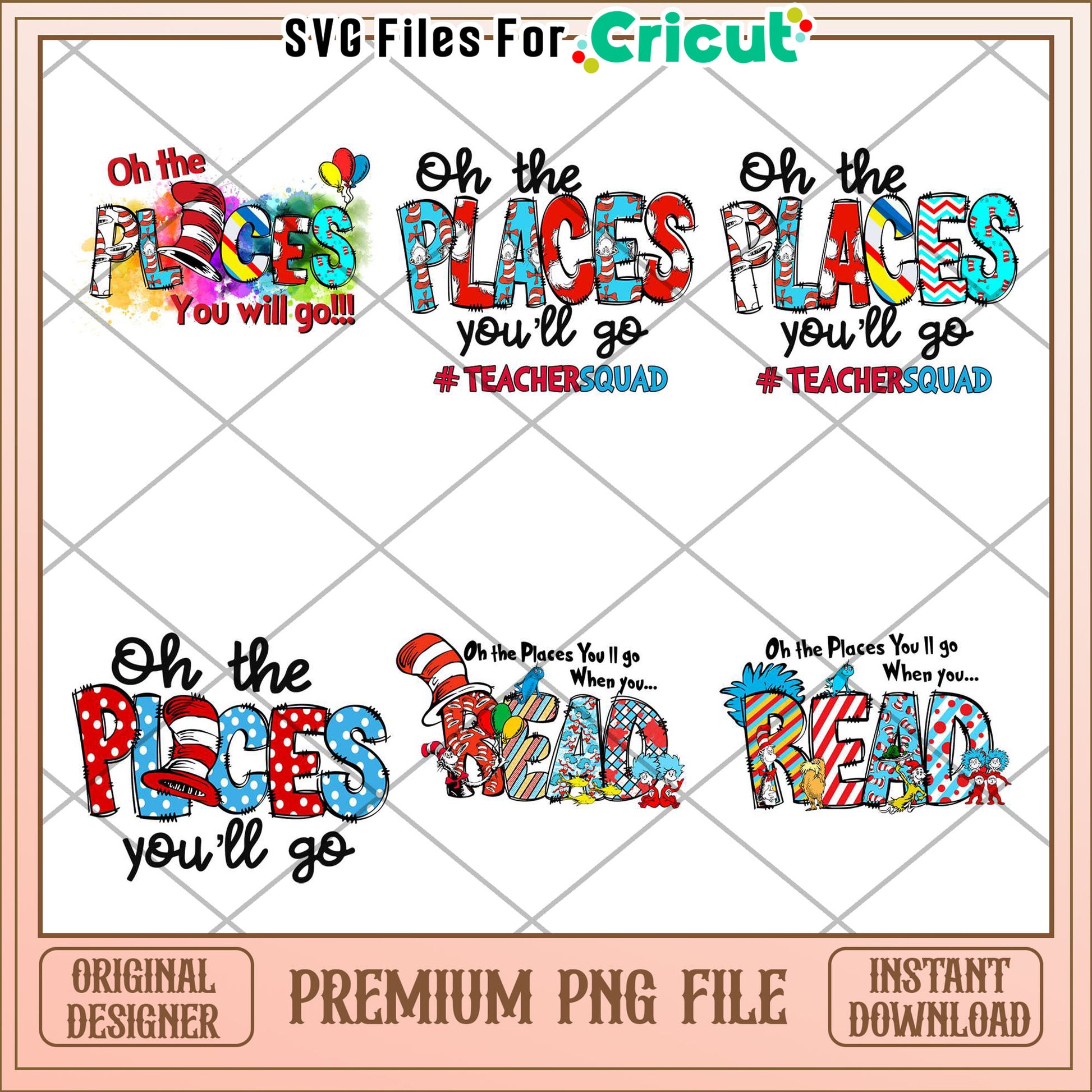 Oh the Places You Will Go Bundle PNG Instant Download