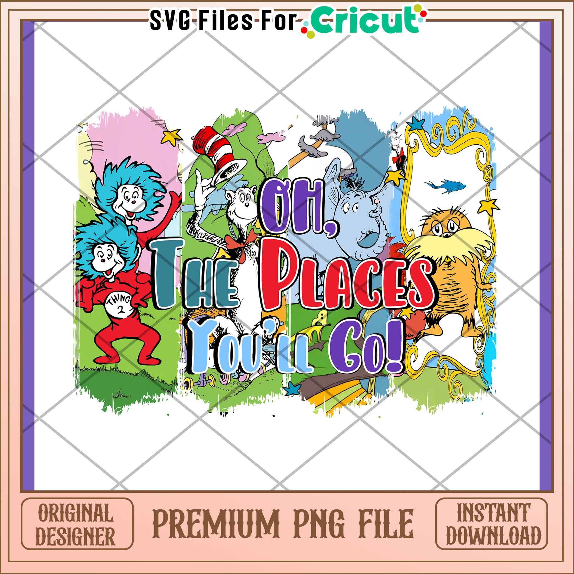Oh the Places Youll Go PNG Design for Kids Decor – svg files for cricut