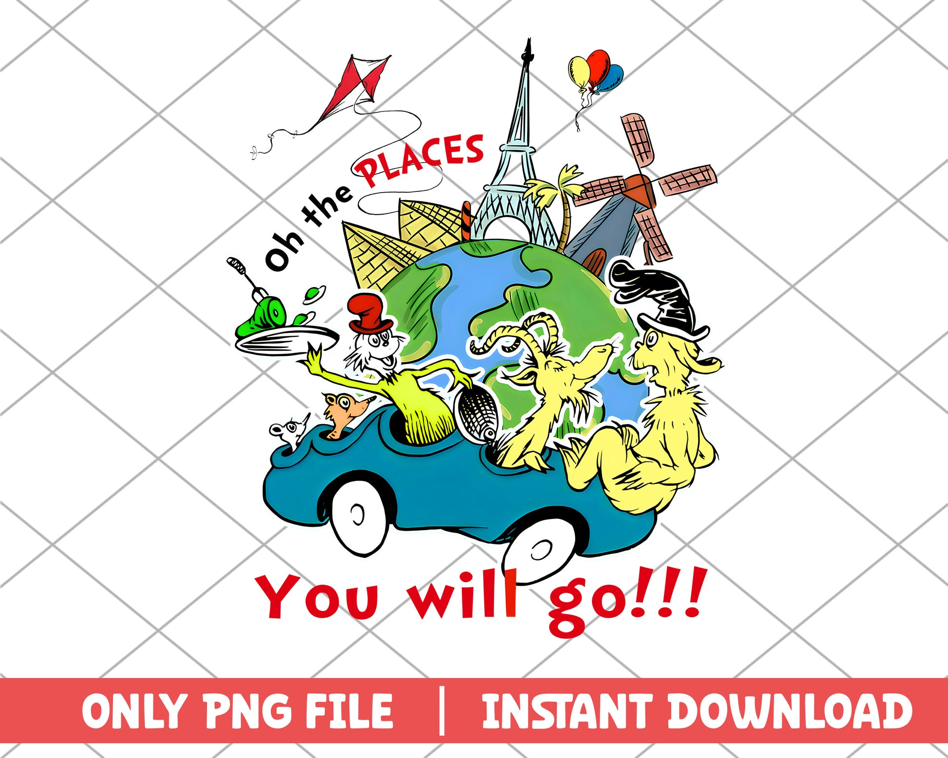 Oh the places you will go around the world png 