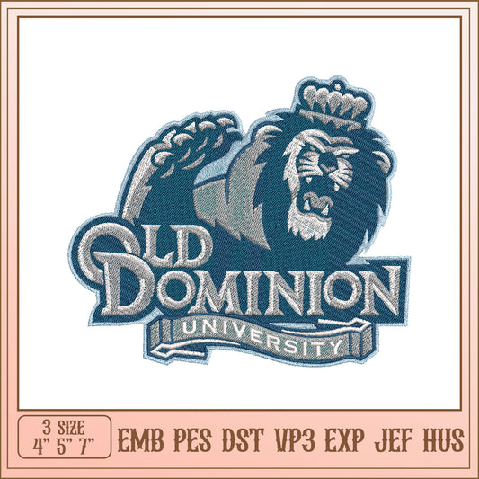 Old Dominion University Lion Embroidery Design