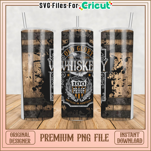 Old Glory Whiskey Tumbler PNG Design