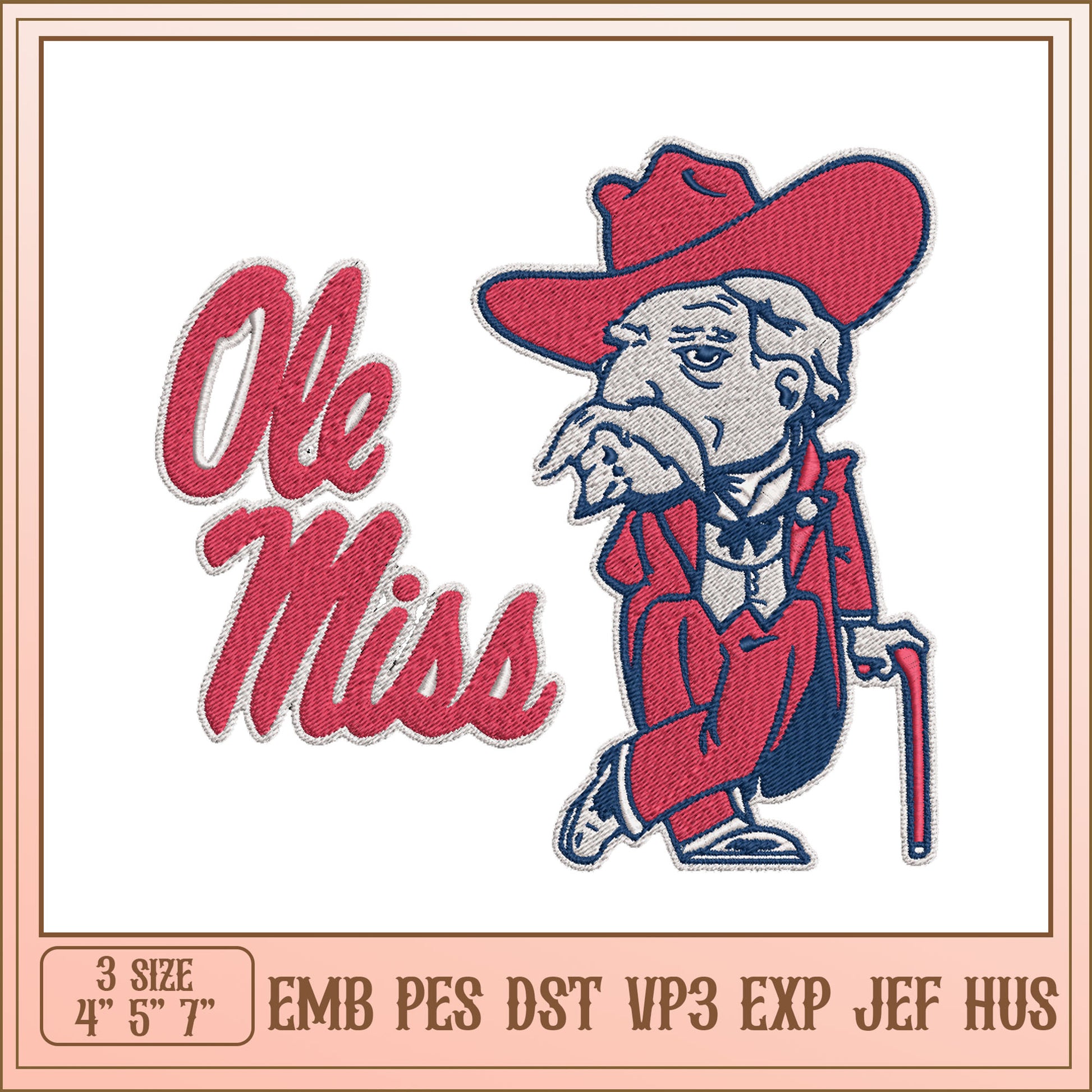 Ole Miss Embroidery Design - EMB PES DST VP3