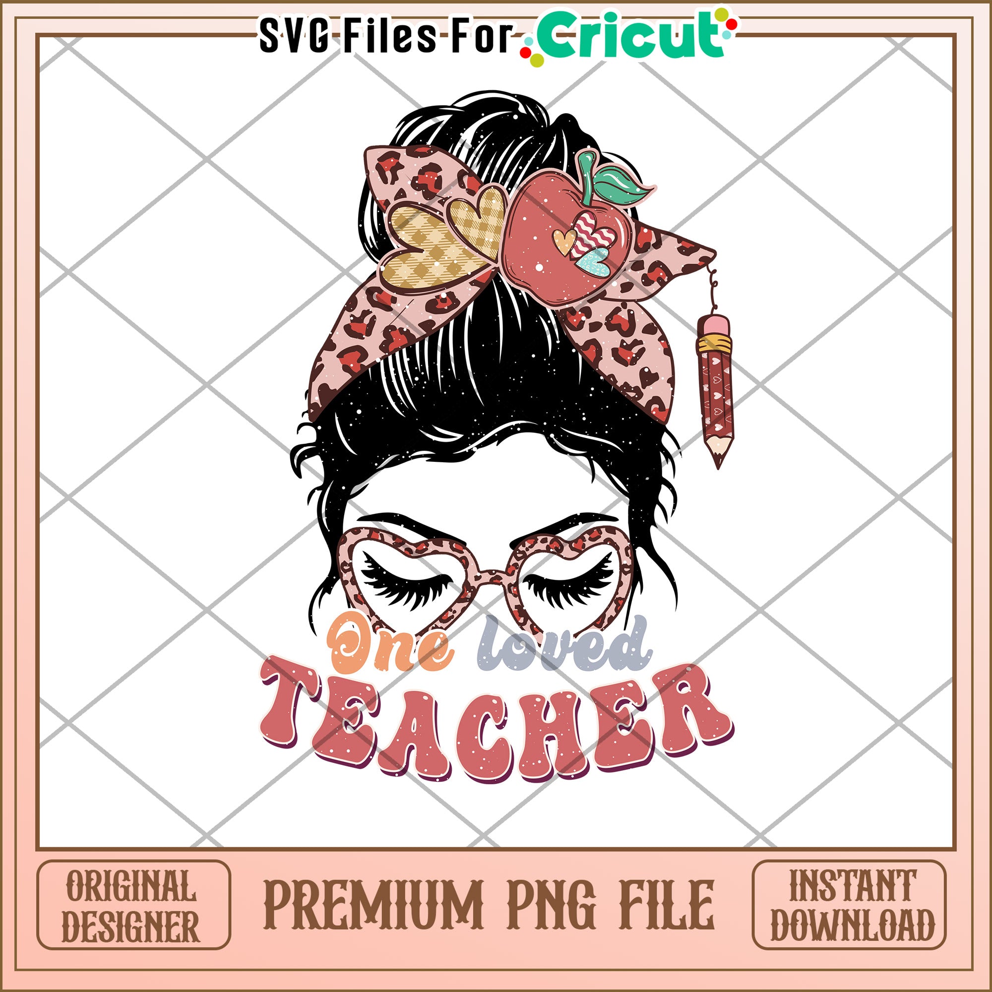 One Loved Teacher PNG Sublimation Design – svg files for cricut