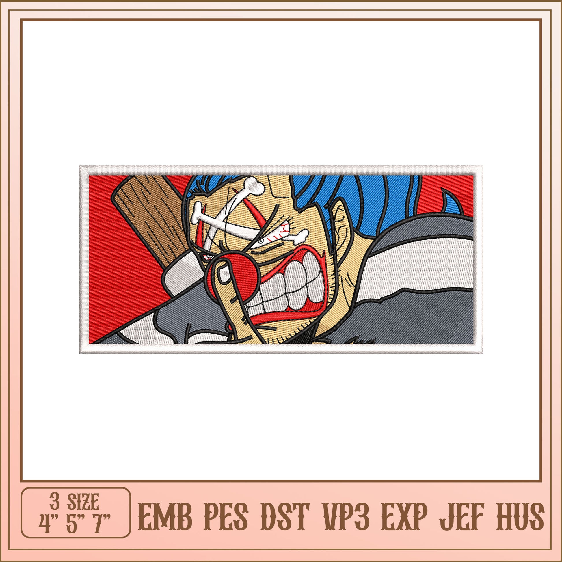 One Piece Buggy Embroidery Design