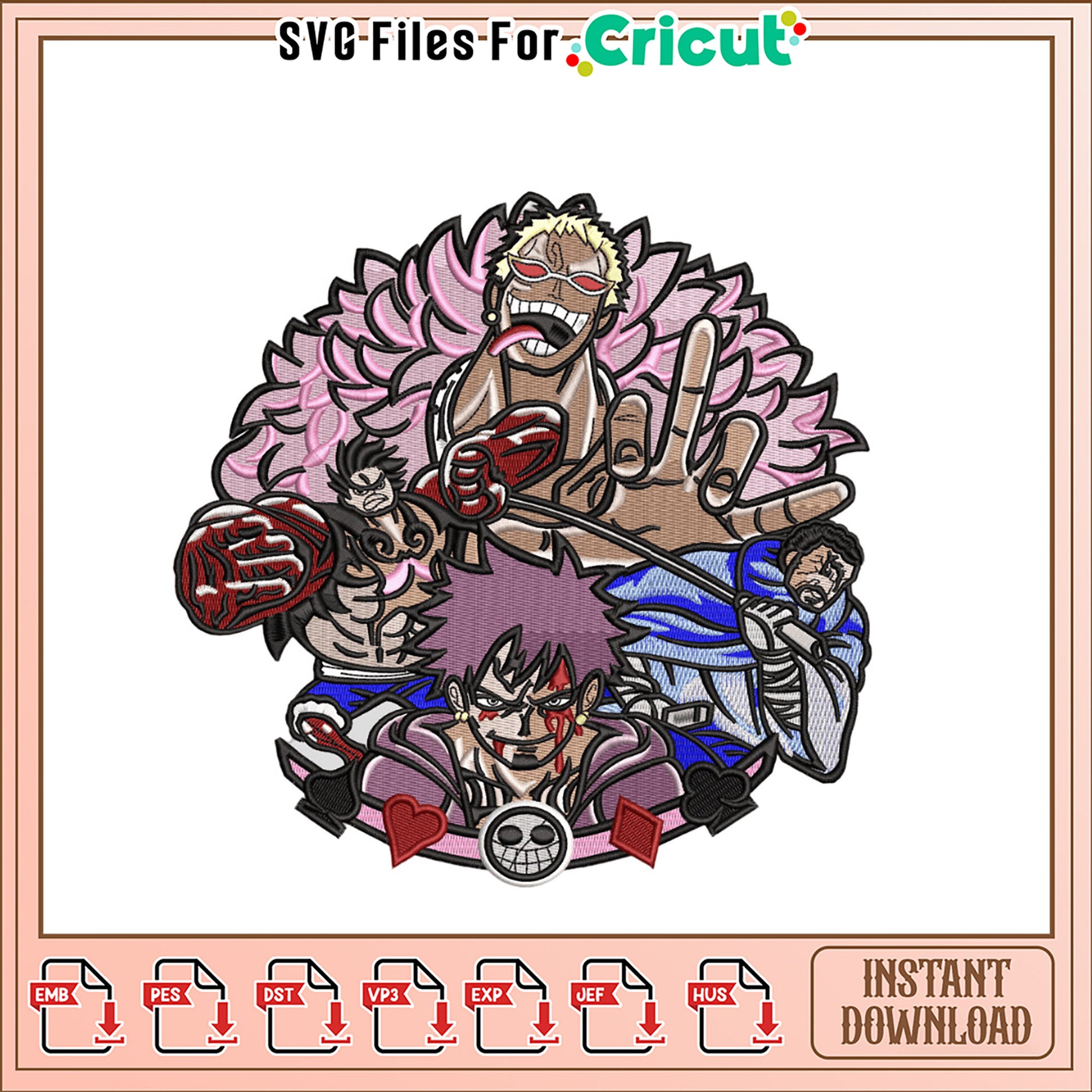 One Piece Crew Embroidery Design Instant Download