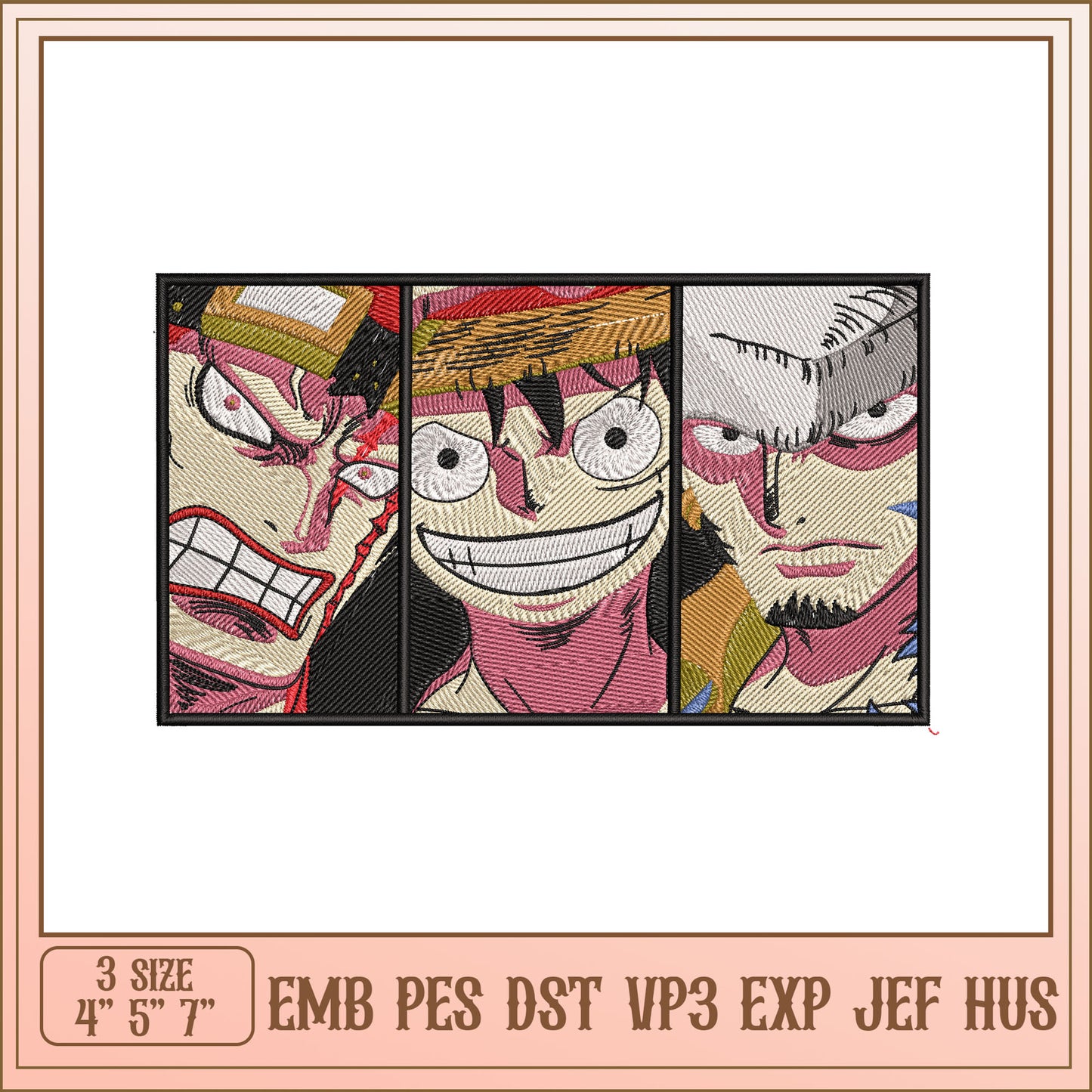 One Piece Embroidery Design