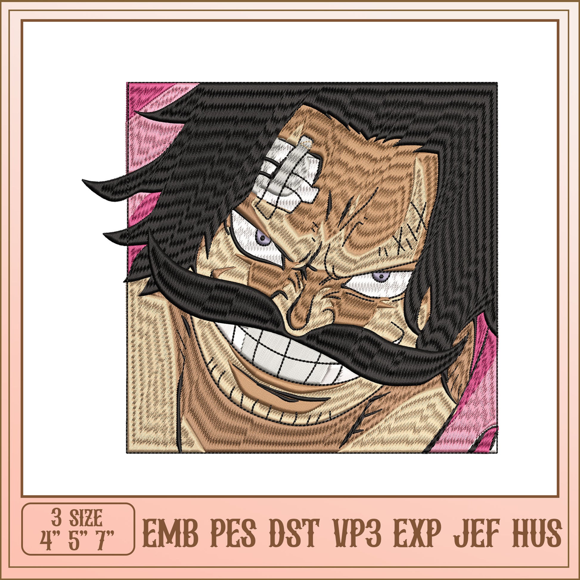 One Piece Eustass Kid Embroidery Design