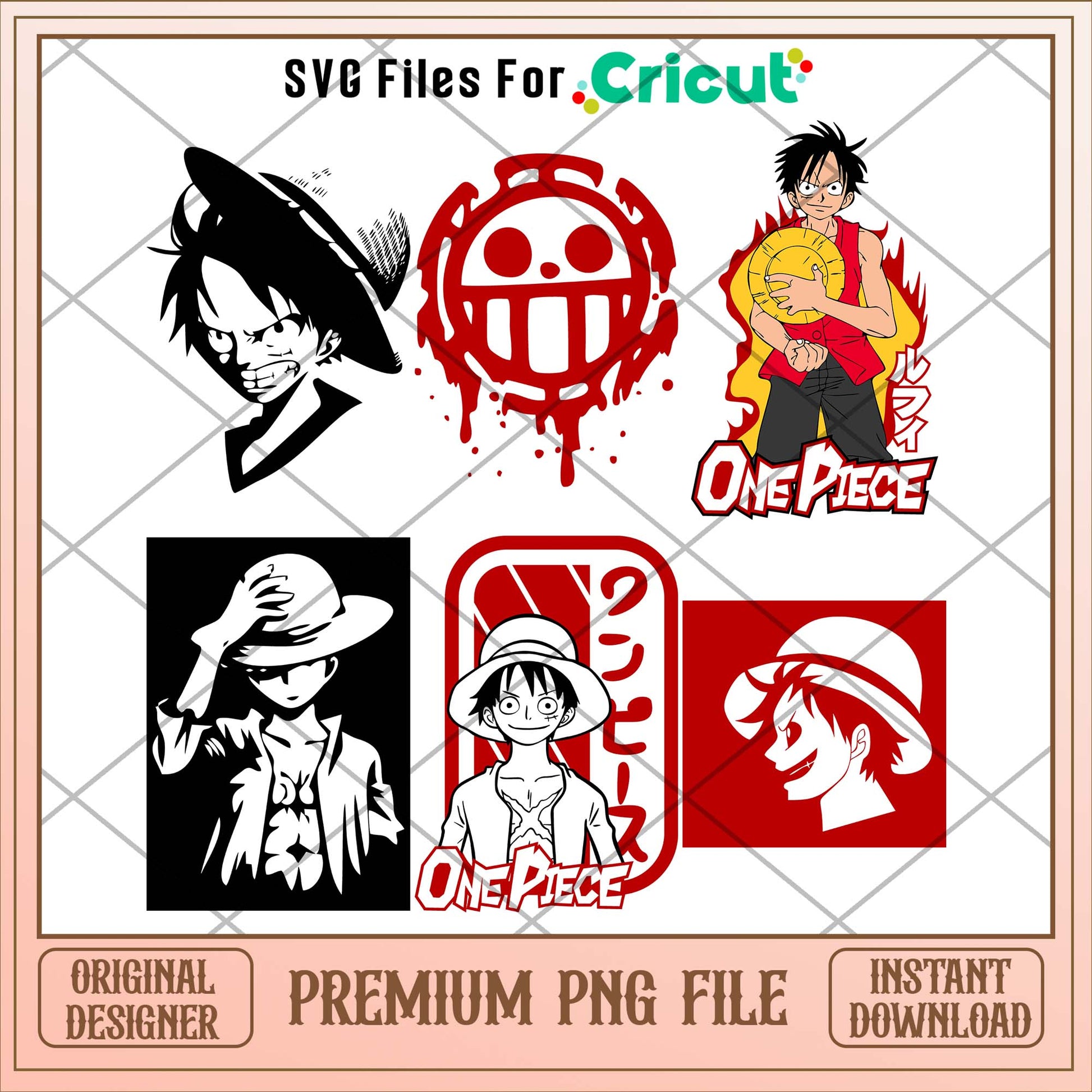 Anime One piece Luffy logo png bundle