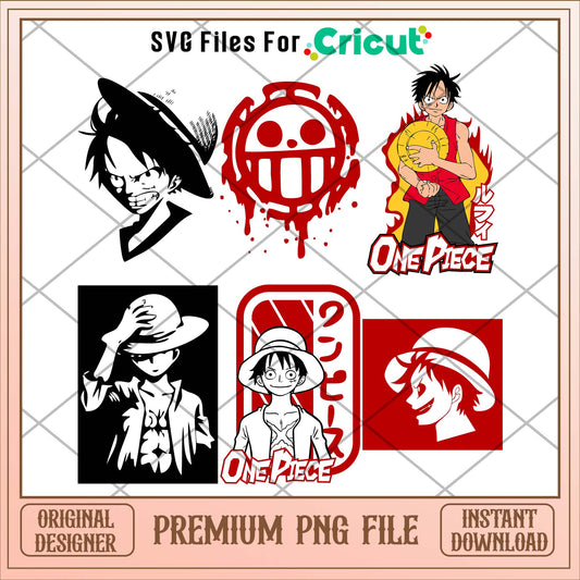 Anime One piece Luffy logo png bundle