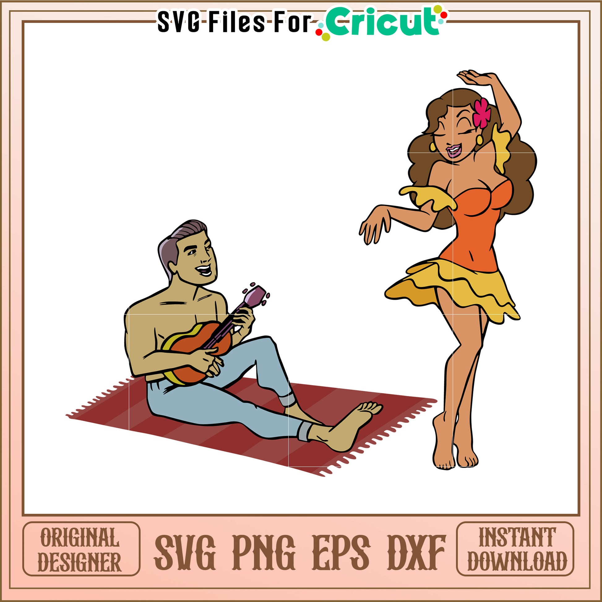 One girl and man dacing svg, spanish girl svg, sexy girl svg