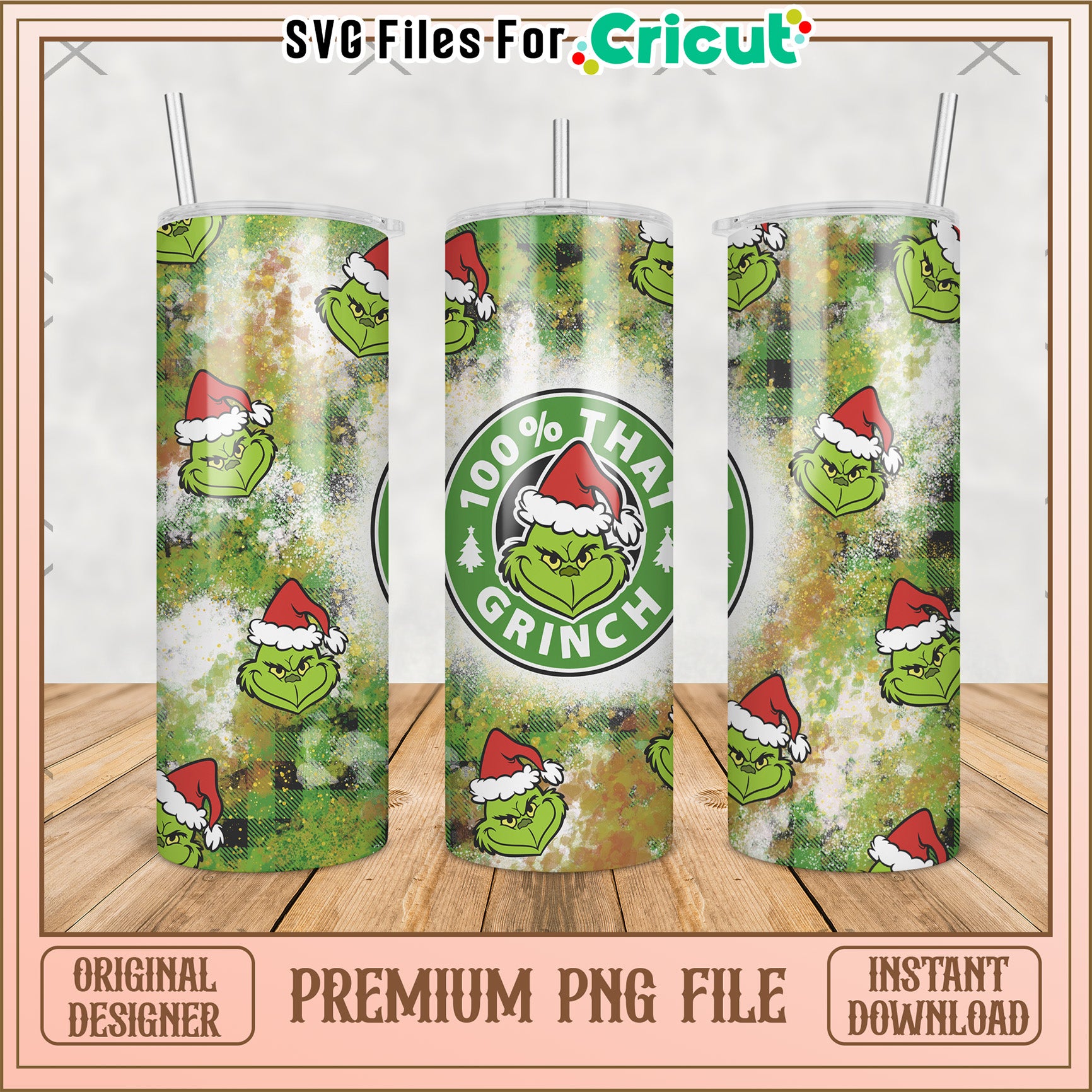 One hundred that grinch tumbler png, grinch live action​​ png, christmas movies​ png
