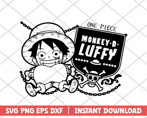 One piece Monkey D.Luffy chibi anime svg