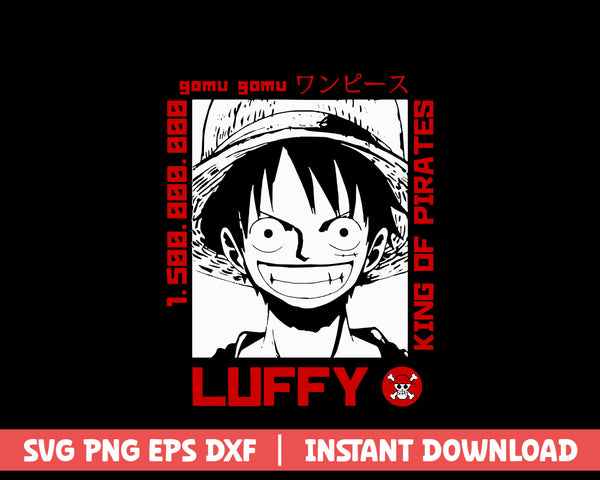 One piece Monkey D.Luffy king of pirate anime svg