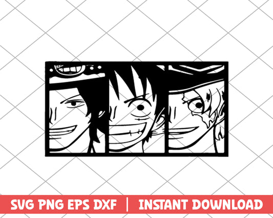 One piece ace luffy sabo anime svg