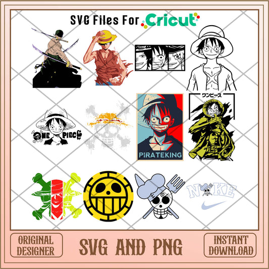 One piece Luffy svg , One piece svg bundle - Svgfileforcricut