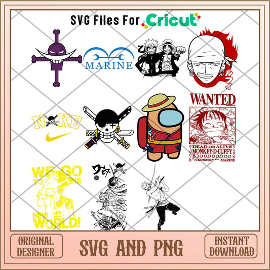 One piece Marine svg , One piece plus svg bundle - Svgfileforcricut