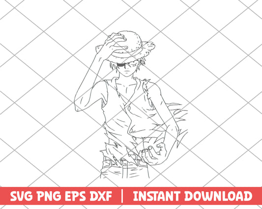 One piece luffy fanart anime svg