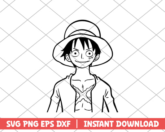 One piece luffy fanart anime svg