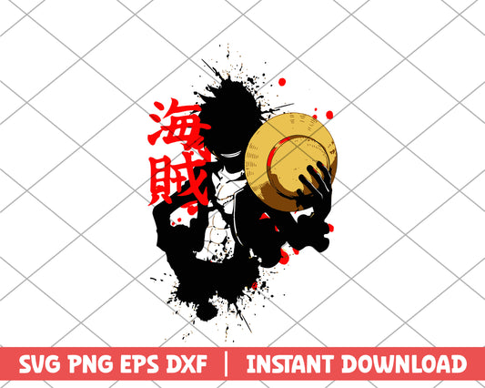 One piece luffy pirate anime svg