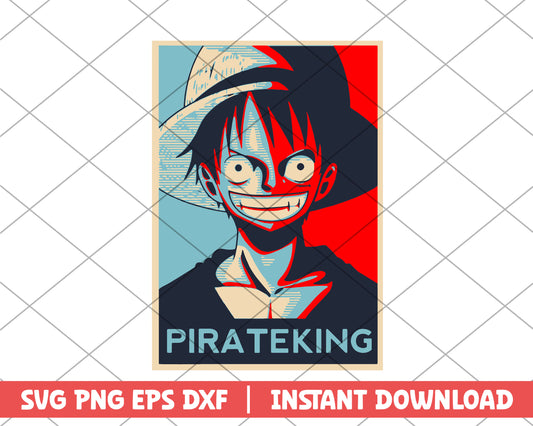 One piece luffy pirate king anime svg