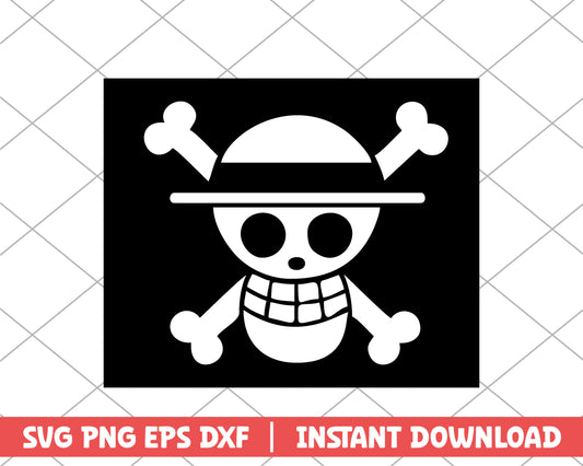 One piece mugiwara jolly roger anime svg