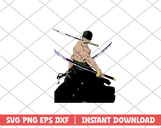 One piece roronoa zoro anime svg