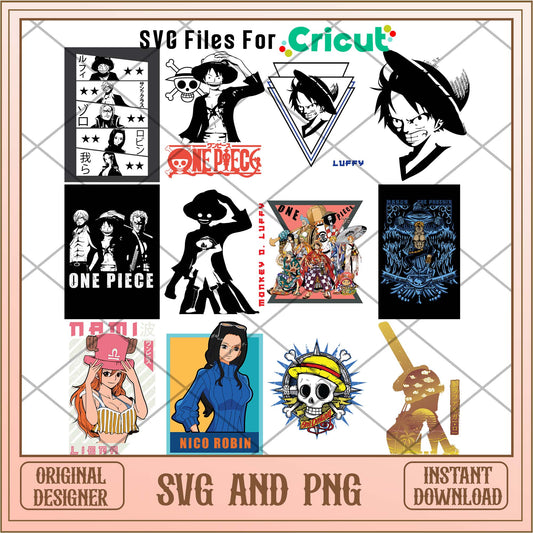 Anime One piece svg bundle, One piece Luffy bundle - Svgfileforcricut