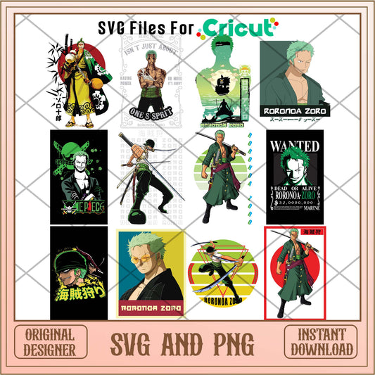 Anime One piece svg bundle, One piece Zoro bundle - Svgfileforcricut