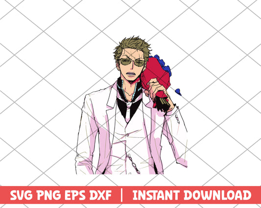 One piece zoro suit anime svg