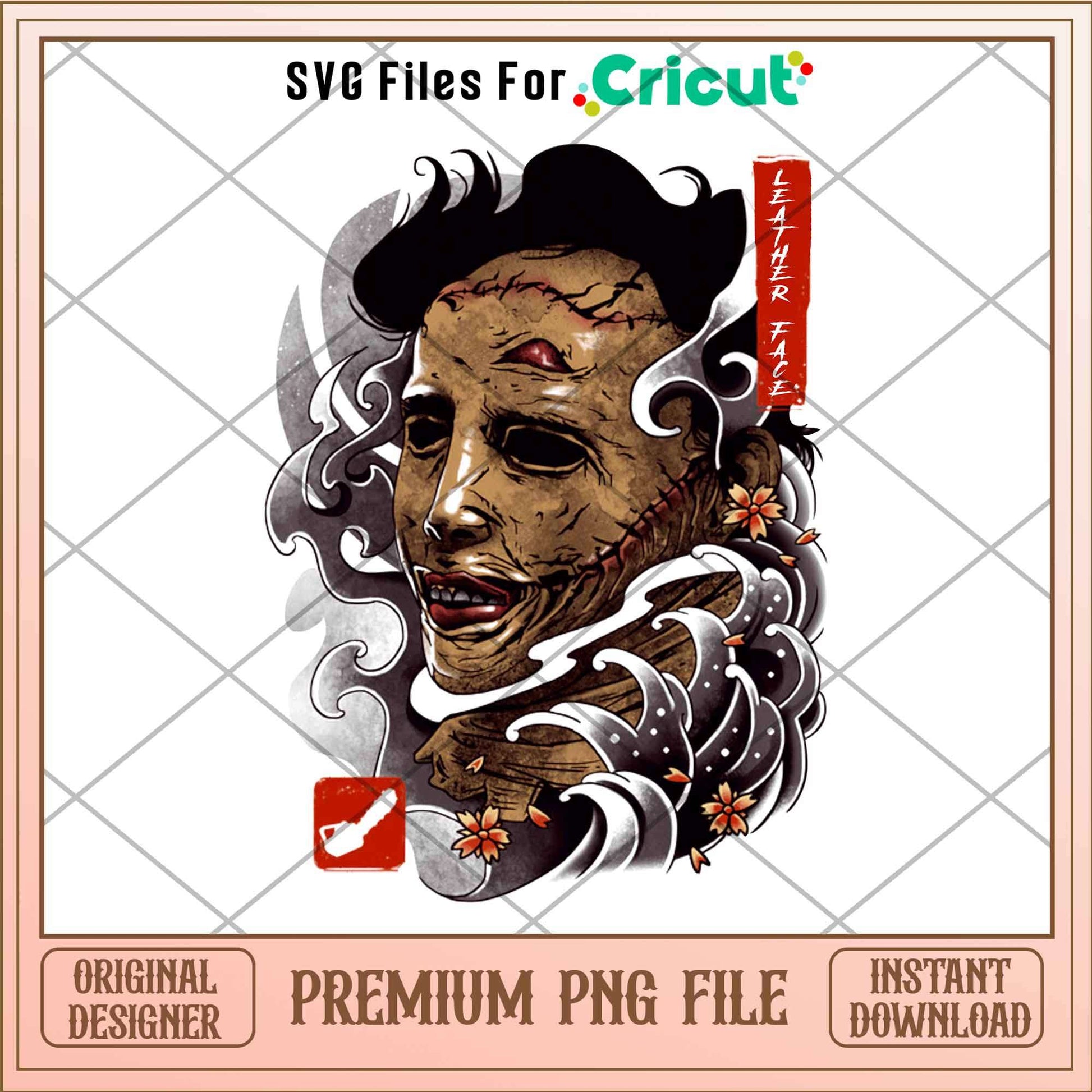 Oni Slasher Mask Cutting Board horror png, Horror characters png, Digital Download