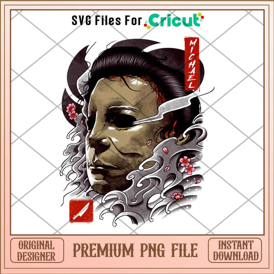 Oni Slasher Mask Cutting Board png, Horror characters png, Digital Download