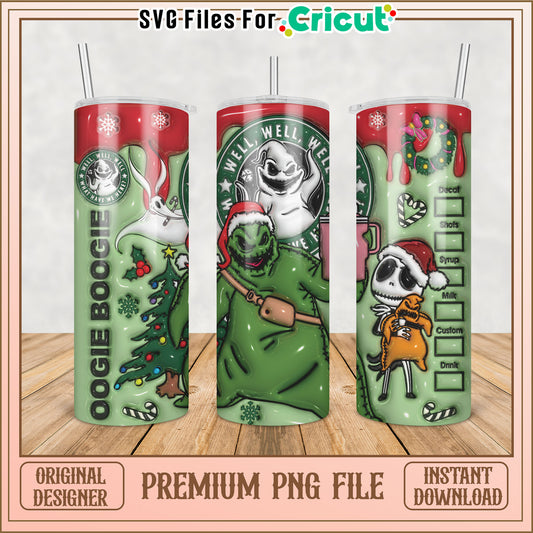 Oogie Boogie Christmas Tumbler PNG File for Cricut Crafting Design