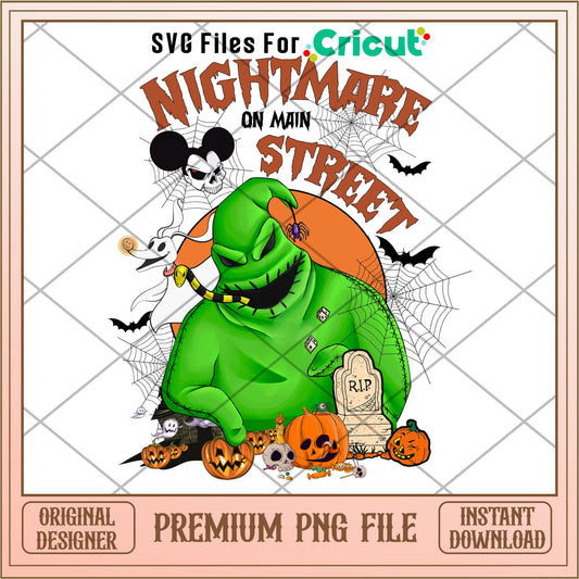 Oogie Boogie Nightmare on Main Street png,  Nightmare before christmas png, digital download